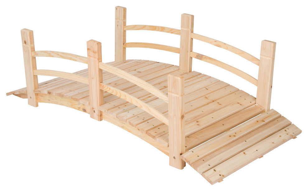 Natural Cedar Garden Bridge, Natural, 5 Ft.