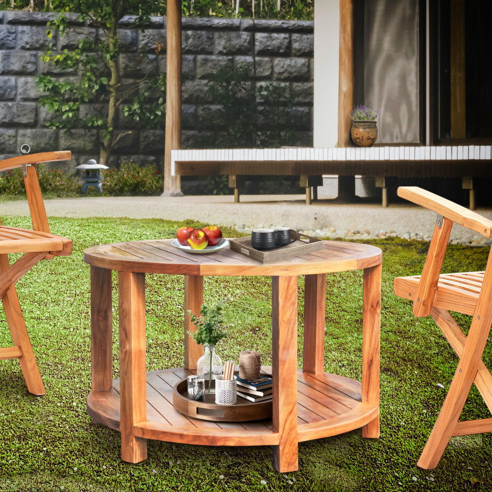 Teak Wood Bahama Round Coffee Table