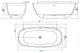 ADM Round Freestanding Bathtub, Glossy White, 62.2"