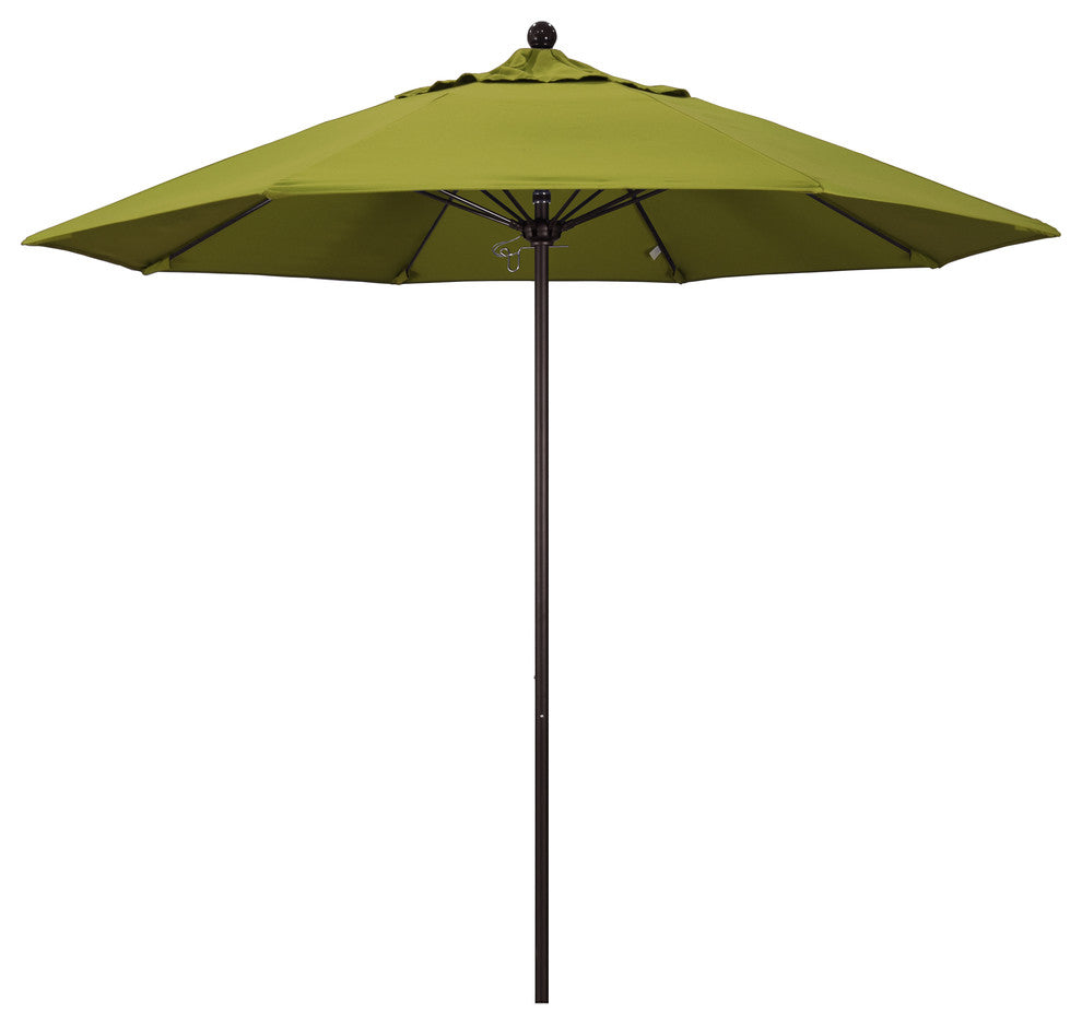 9' Bronze Push Lift Fiberglass Rib Aluminum Umbrella, Pacifica, Ginkgo