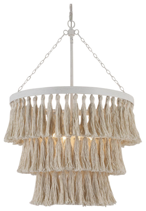 LNC Ava 4-Lights 3-Tier Antique White Empire Chandelier