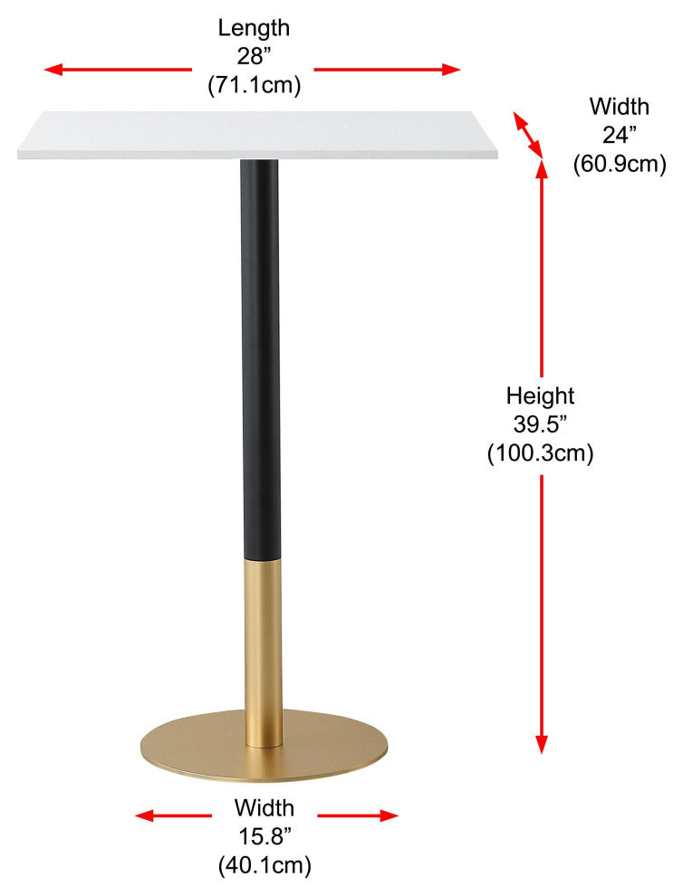 Home Living 28" Pub Table, White