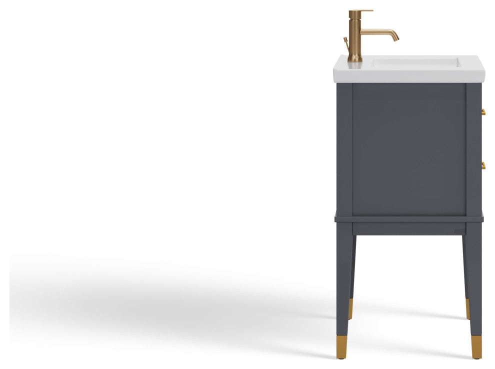 The Sintra Bathroom Vanity, Gray, 24", Single Sink, Freestanding