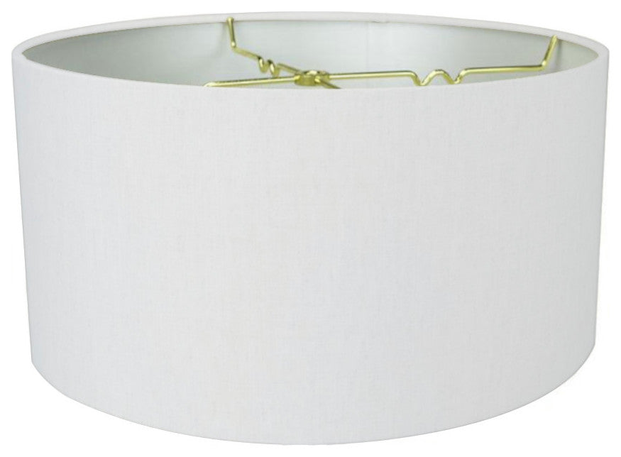 White Linen Shallow Drum Premiere Lampshade 18x18x10