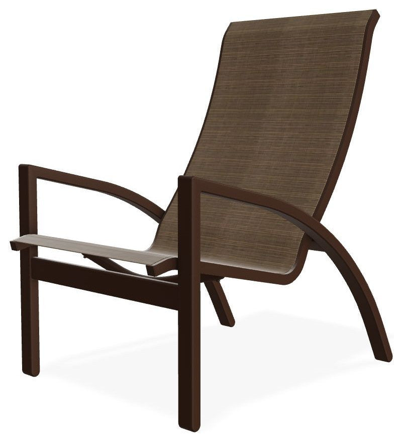 Kendall Sling Stackable Outdoor Lounge Chair, Bark/Kona