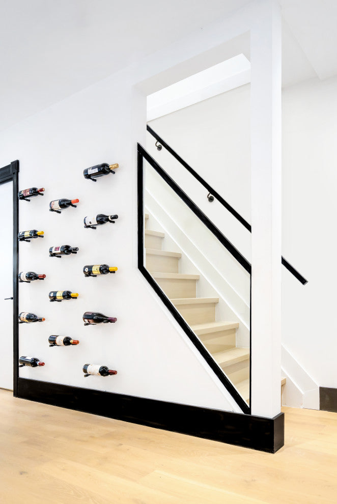 Vino Pins 1 Wall Mounted Wine Rack Peg, Matte Black, Wood Mounting