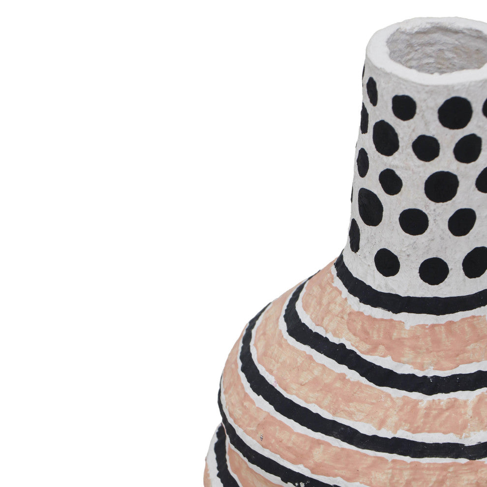 Cotton Mache Vase, Modernist Print