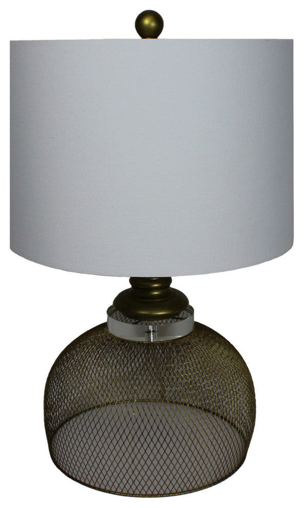 Eugenia Metal Cage Table Lamp, Gold