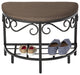 Mango Steam Berkeley Shoe Bench With Woven Fabric Top, Mocha Brown, Rounded