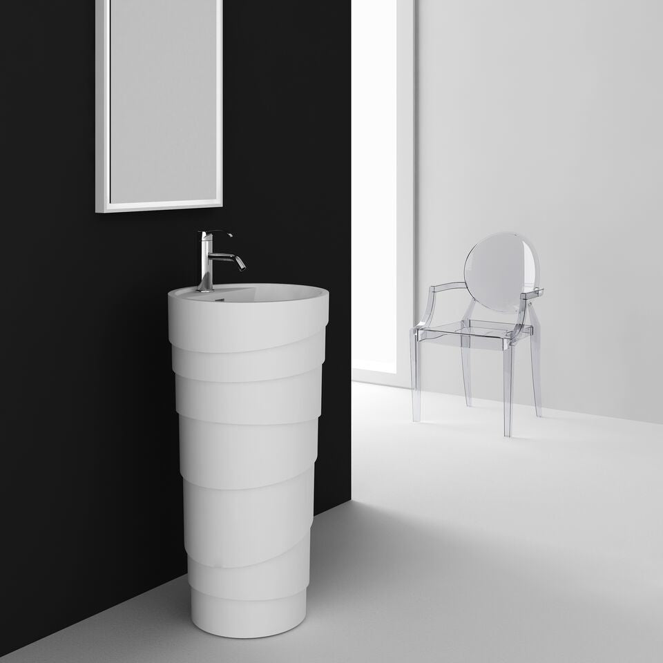 Fine Fixtures Solid Surface Rockview, White