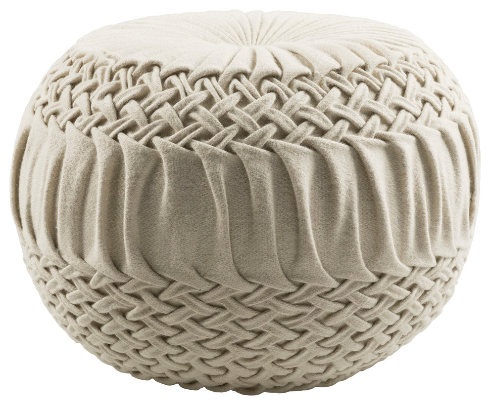 Alana Cube Pouf, Cream