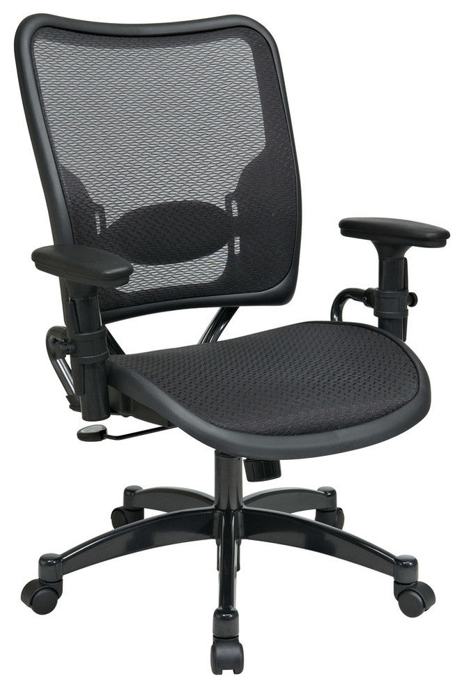 Air Grid Black Fabric Seat Back Adjustable Arms and Lumbar Managers Chair