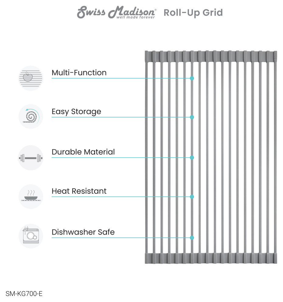 20 x 12 " Kitchen Sink Grid, Grey