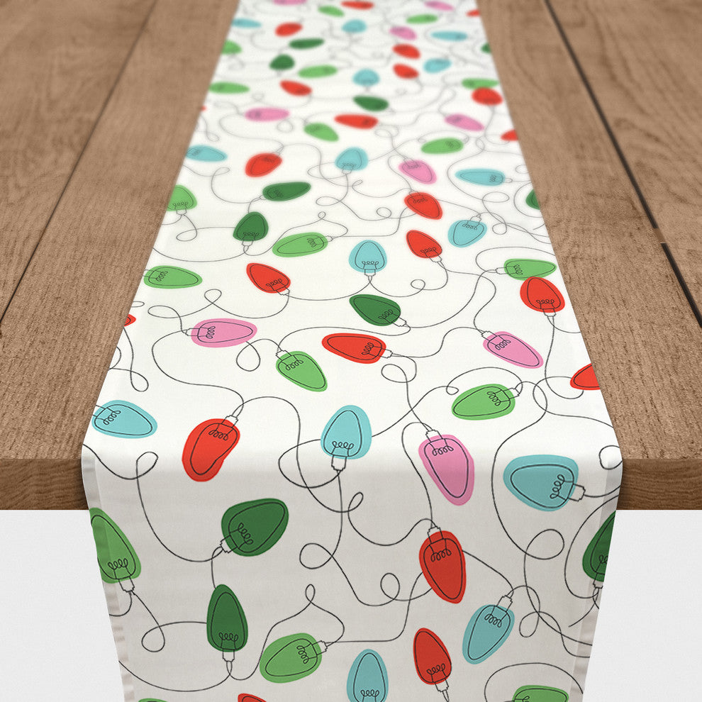 Festive Holiday Lights Table Runner, 16"x90"