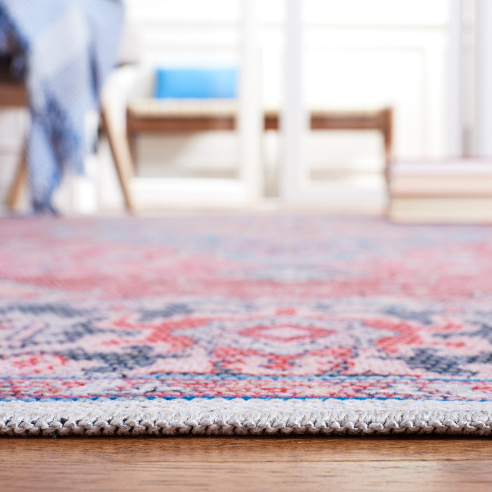 Safavieh Serapi SEP369 Rug Machine-Washable, Blue/Rust, 6'7"x9'