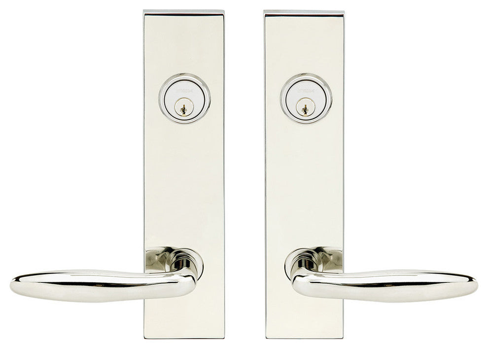 Summer Lever, Tubular Entry, Double Cylinder, Polished Stainless Steel