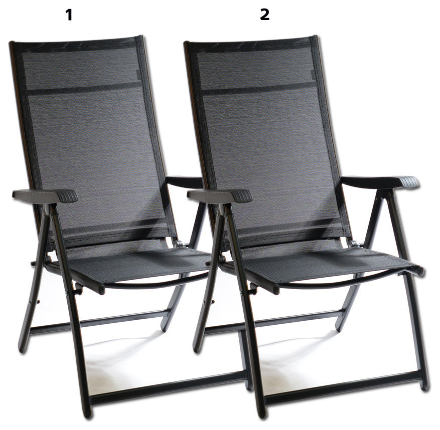 Heavy Duty Adjustable Reclining Folding Chair, Set of 2