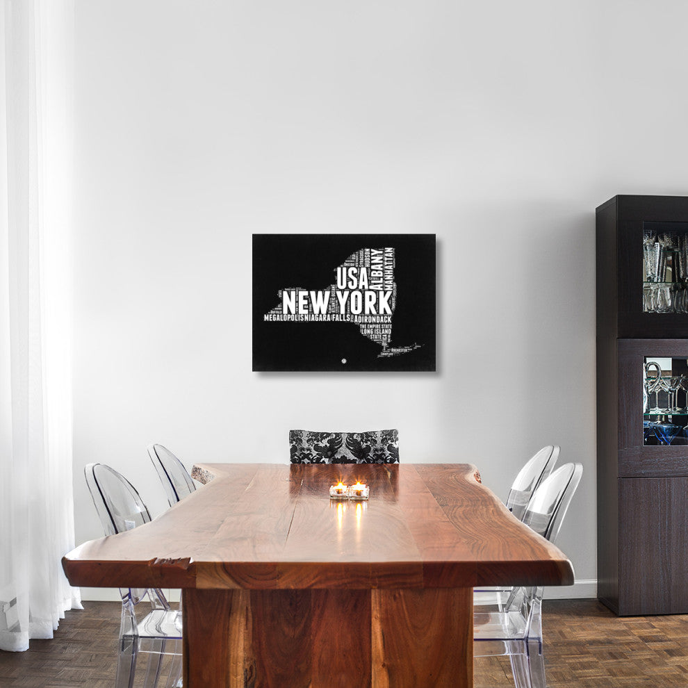 "New York Black and White Map" Fine Art Print