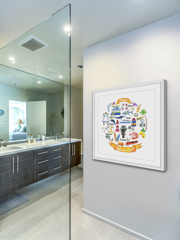 "The Sunshine State" Framed Painting Print, 12x12