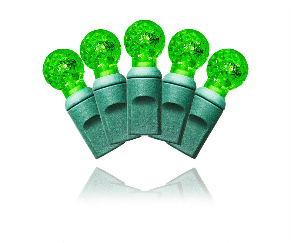 70-Piece G12 Faceted Green LED Light Set With In-Line Rectifer