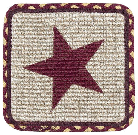 Burgundy Star Wicker Weave Trivet 9"x9"