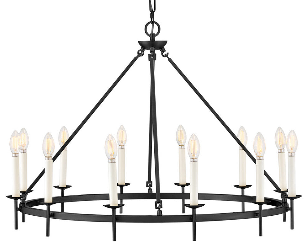 Hinkley Copley Large Ring Chandelier, Black