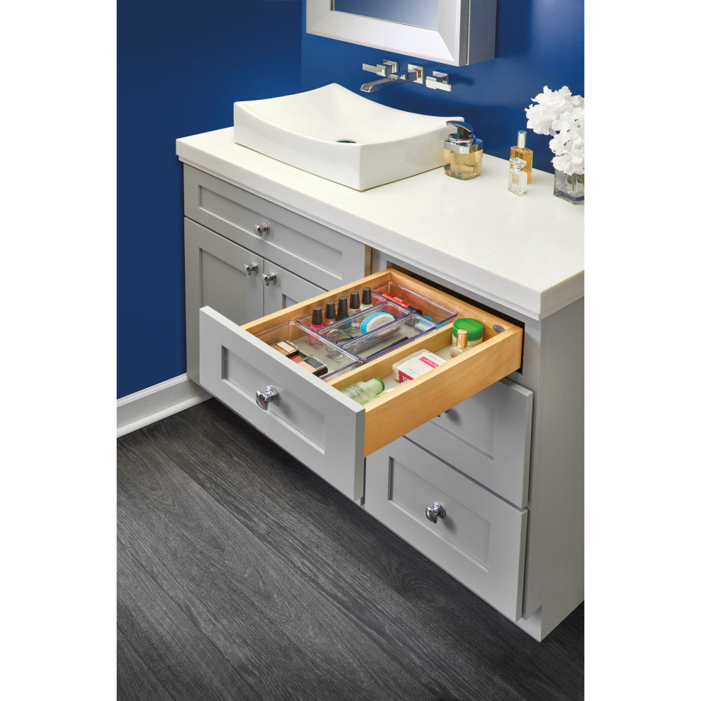 Wood Vanity Cabinet Replacement Drawer System With Soft Close, 12"