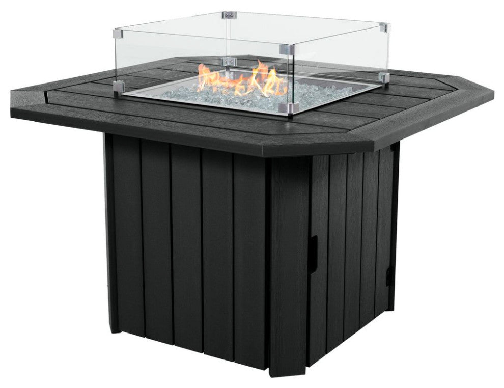 Oasis 40" Fire Pit Table, Black