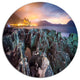 Beautiful Night View Of Coast, Landscape Round Metal Wall Art, 23"