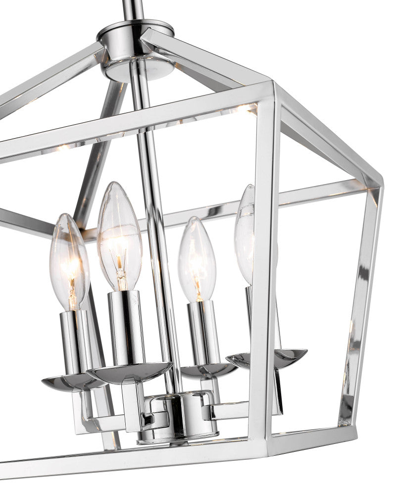 Shiny Nickel Cage Flushmount, Candle Light