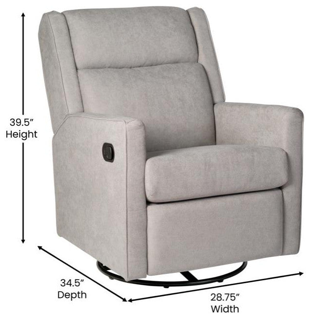 Cash Swivel Glider Rocker Recliner Chair, Light Gray