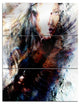 "Woman and Horse With Flying Eagle" Collage Metal Wall Art, 3 Panels, 28"x36"
