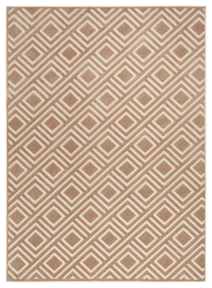 Nourison Care Free 6'7" x 9'2" Brown Modern Indoor Rug