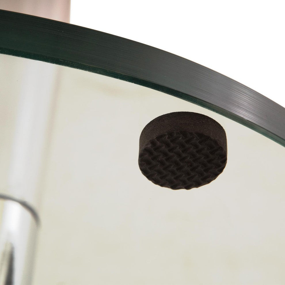 Leisuremod Lonia Modern Glass Top Bistro Accent Dining Table With Acrylic Base