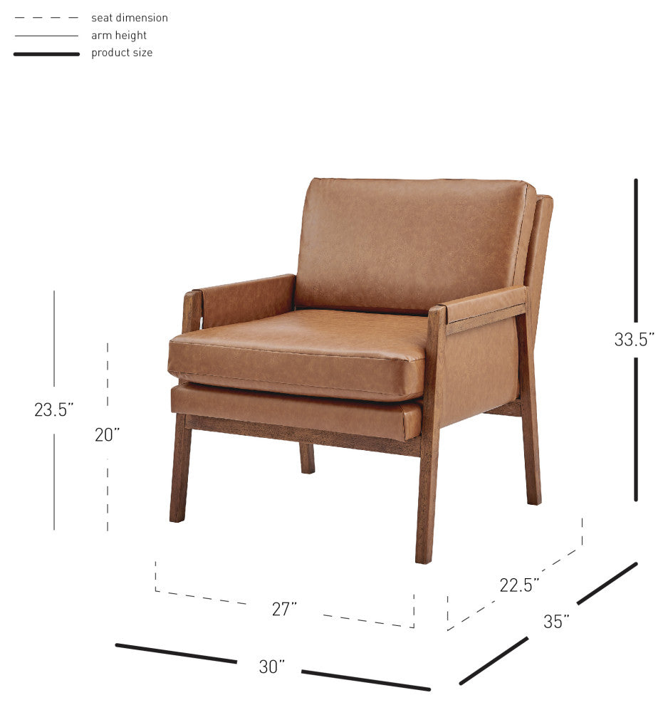 Colton PU Accent Arm Chair, Vintage Cider