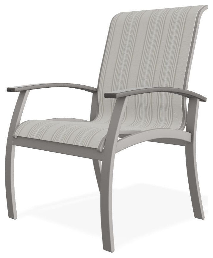 Belle Isle Sling Outdoor Dining Chair, Harbor/Warm Gray