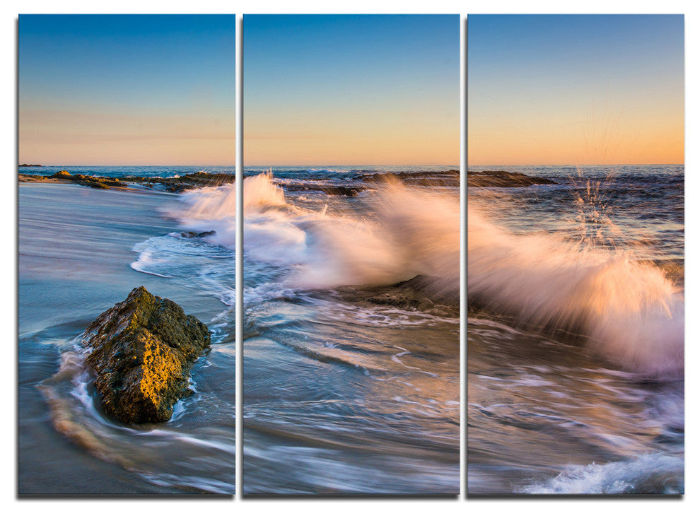 "Crashing Waves at Victoria Beach" Metal Wall Art, 3 Panels, 36"x28"