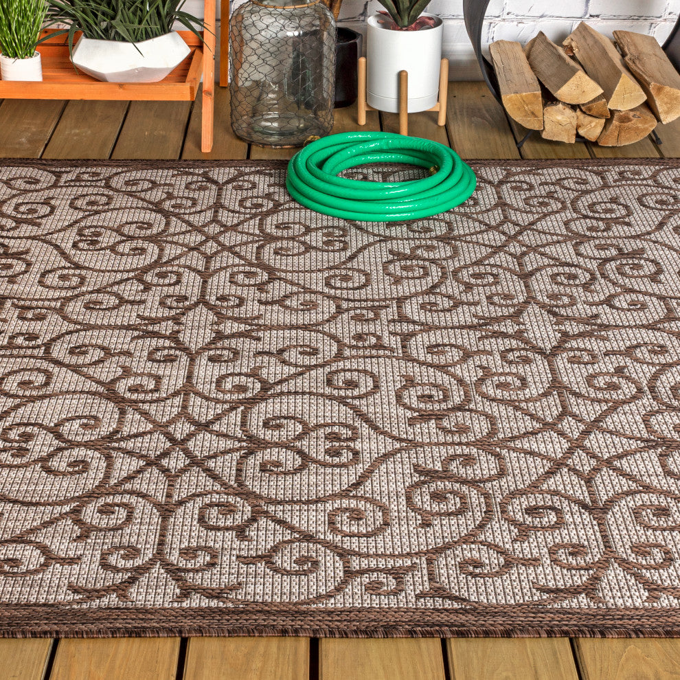 Madrid Vintage Filigree Textured Weave Indoor/Outdoor Area Rug