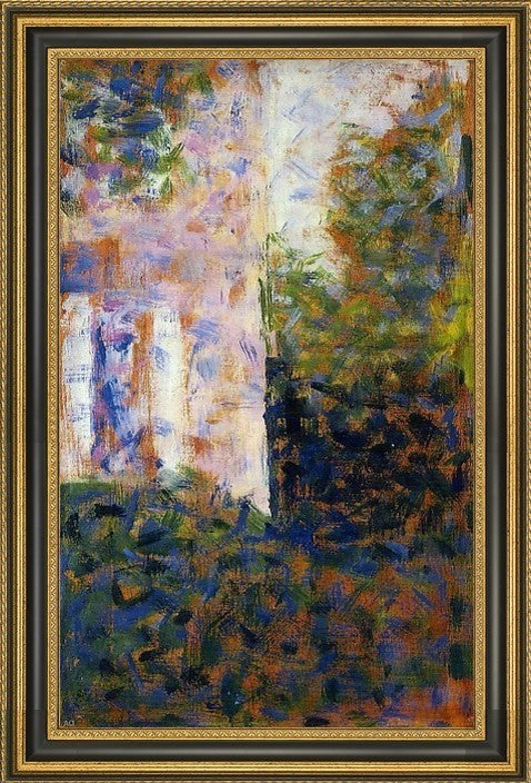 Georges Seurat Corner of a House  Framed Premium Canvas Print, 18"x27"