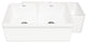 Whitehaus WHFLAL3318 33" Black Double Bowl Reversible Fireclay Farmhouse Sink