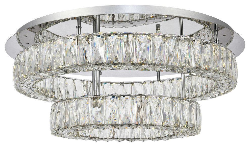 Monroe LED Light Chrome Flush Mount