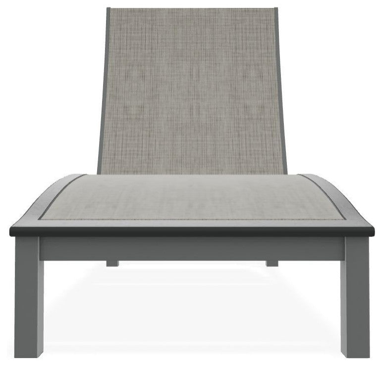 Bazza Sling 4-Position Contour Outdoor Chaise Lounge, Smoke/Graphite