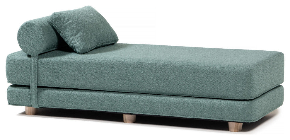 Jaxx Avida Daybed, Fold Out Queen Sleeper / Lounger Premium Boucle, Boucle Green