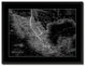 Mexico Vintage Monochrome Map Canvas, 28"x37"