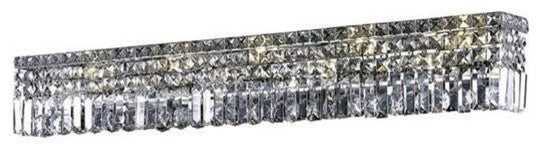 Elegant Maxim Vanity Light, Chrome Finish With Royal Cut Crystal