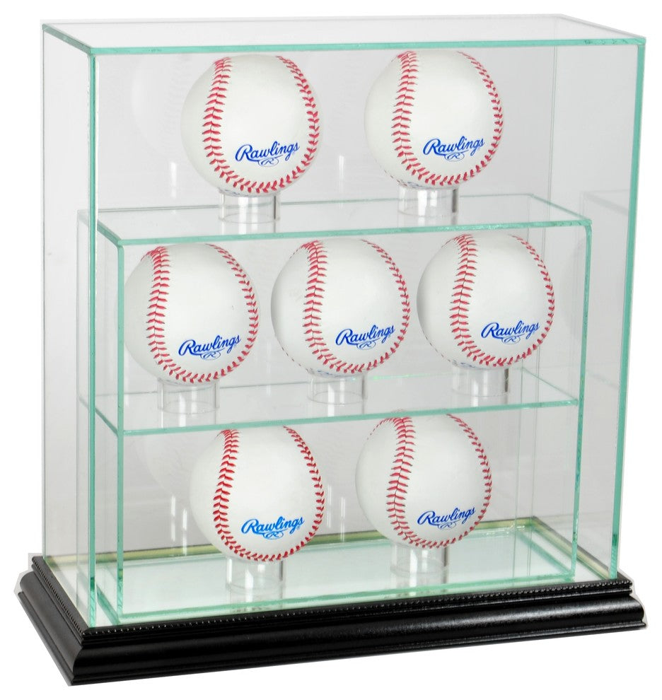 7 Upright Baseball Display Case, Black