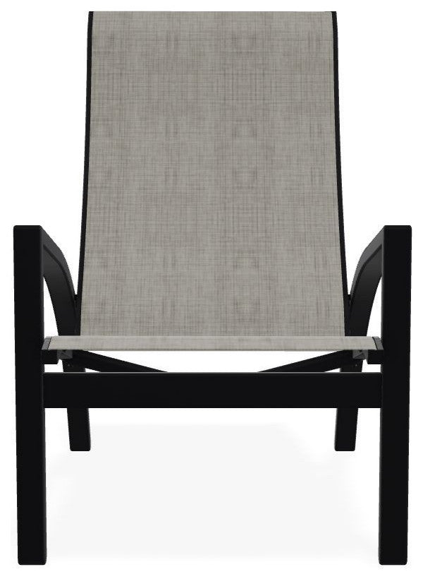 Kendall Sling Stackable Outdoor Lounge Chair, Smoke/Black
