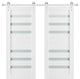 Double Barn Door 48 x 80 Frosted Glass, Quadro 4266 White, Silver 13FT