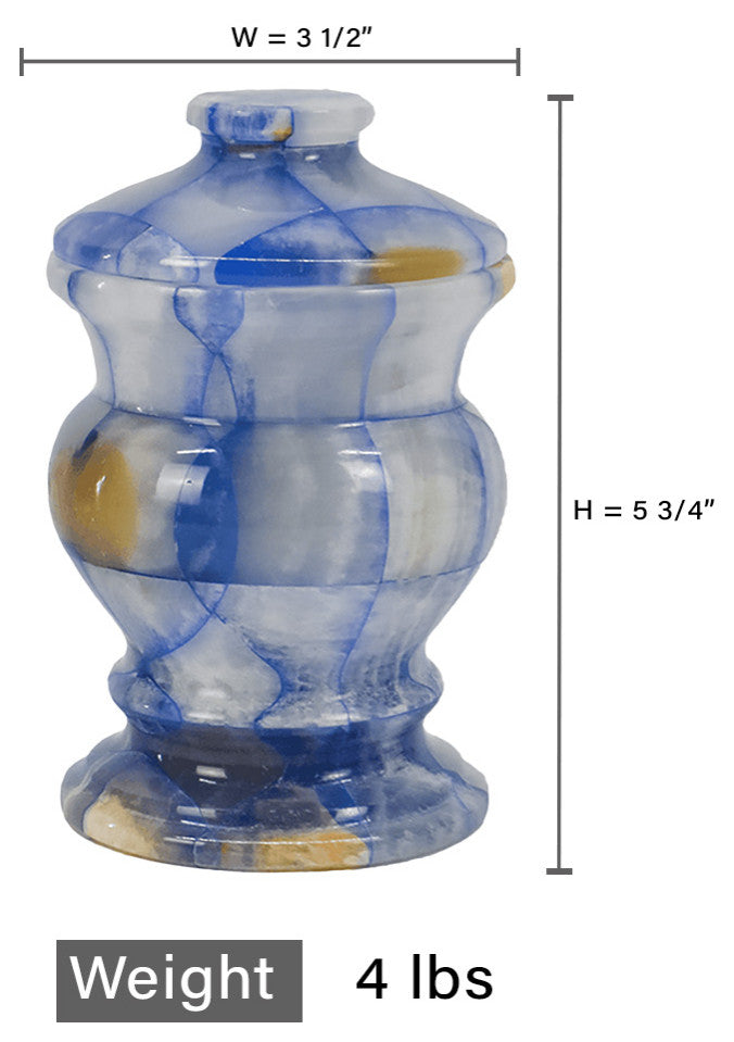 Plaid Blue Jar With Lid