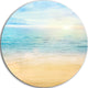 Golden Sand With Blue Sea Waters, Beach Round Metal Wall Art, 38"